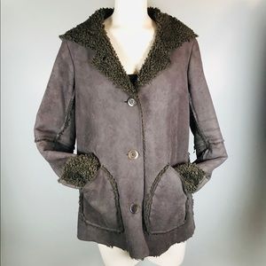 Velvet by Graham & Spencer faux Sherpa Gray jacket